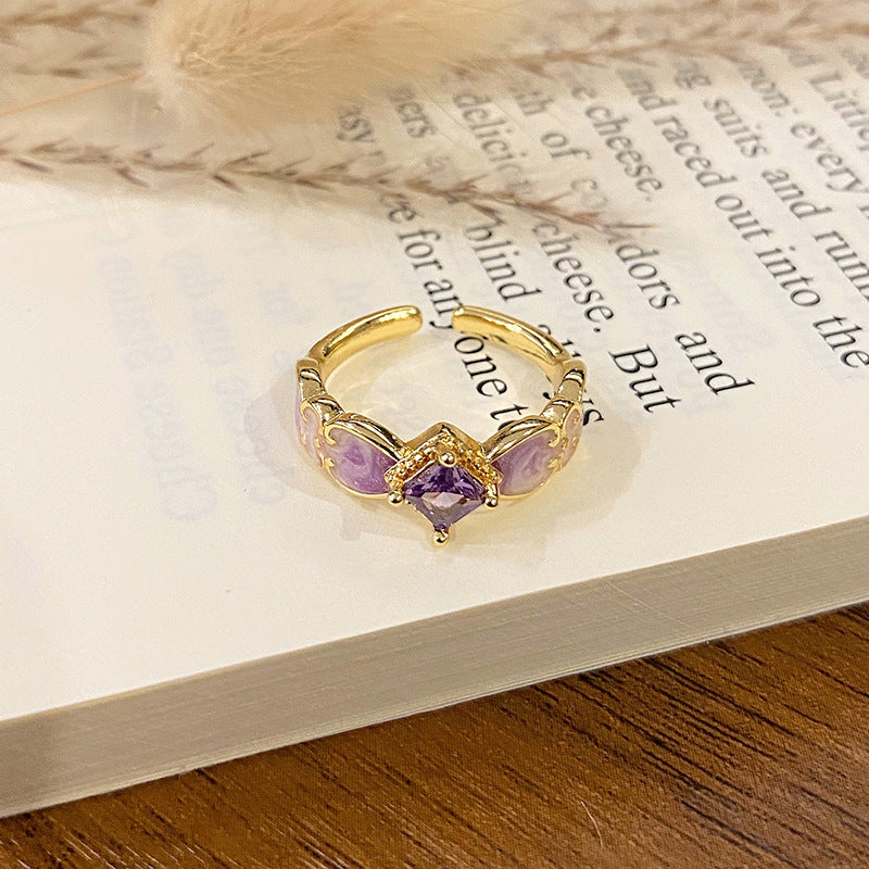 „Ode an den Frühling“ Vintage Emaille-Ring (Verstellbar)