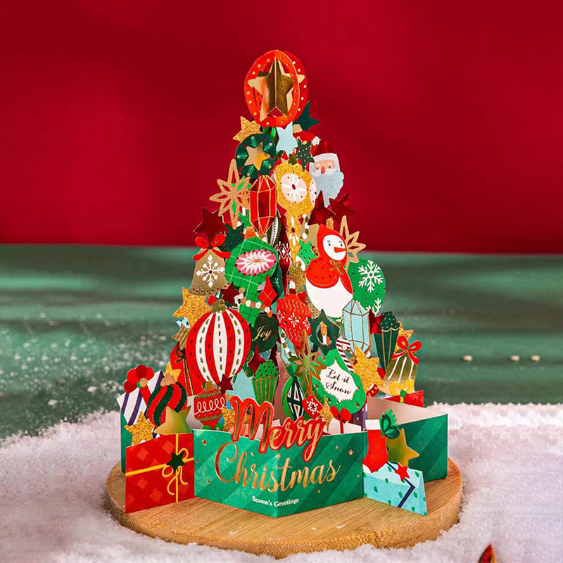Golden Winter Town — 3D Christmas Card