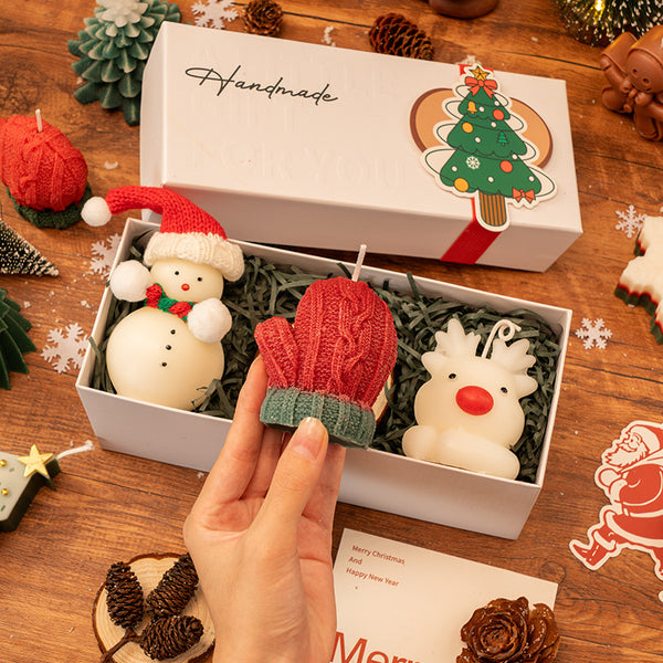 Winterzauber Weihnachts-Kerzenset, drei Duftkerzen in Geschenkbox