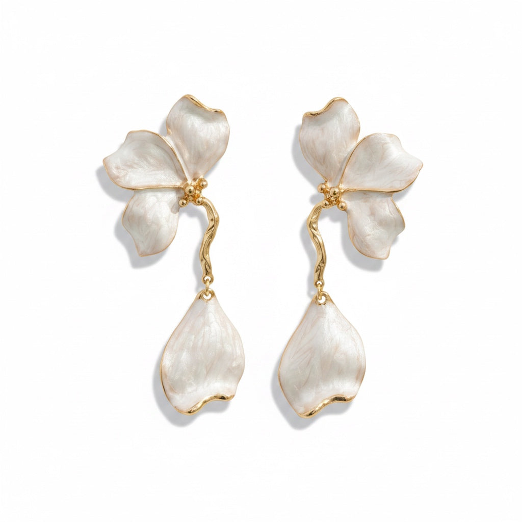 Molten Petal Sculptural Drop Earrings | Liquid Flora