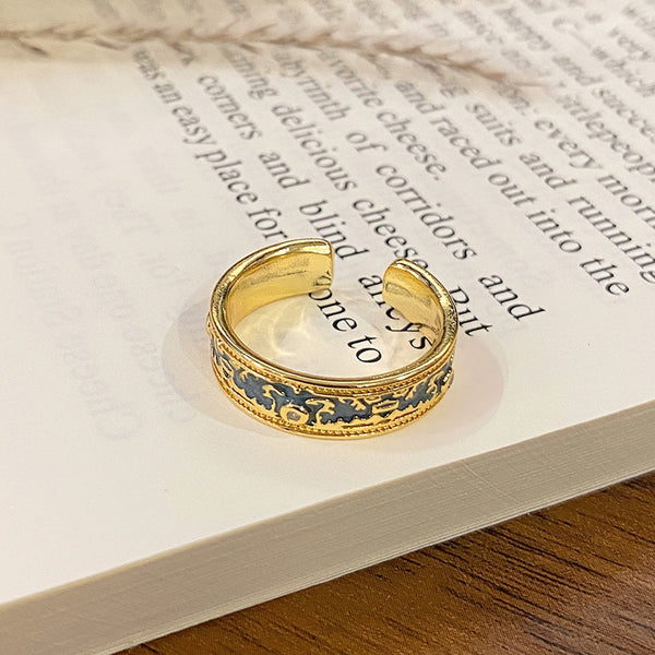 Ode an den Fruehling Vintage Emaille-Ring, verstellbar