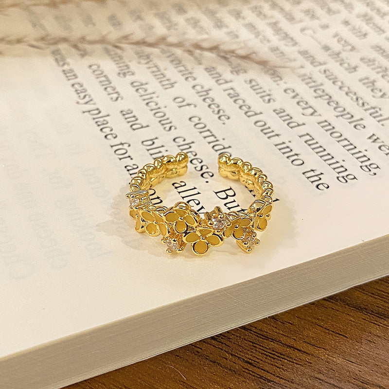 „Ode an den Frühling“ Vintage Emaille-Ring (Verstellbar)