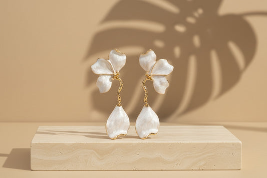 Molten Petal Sculptural Drop Earrings | Liquid Flora